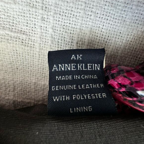 Anne Klein Y2K Genuine Leather Purse Plum Black Shoulder Bag - Picture 12 of 13